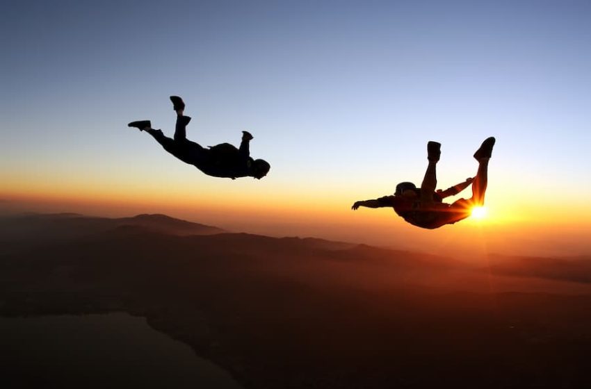 image of people skydiving