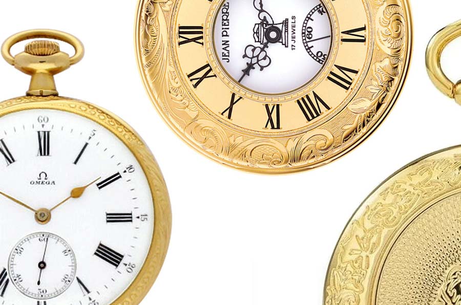 Three gold pocket watches
