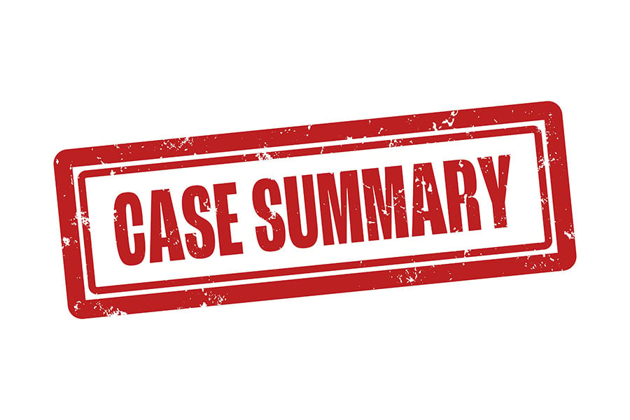 A red stamp with the words 'case summary'