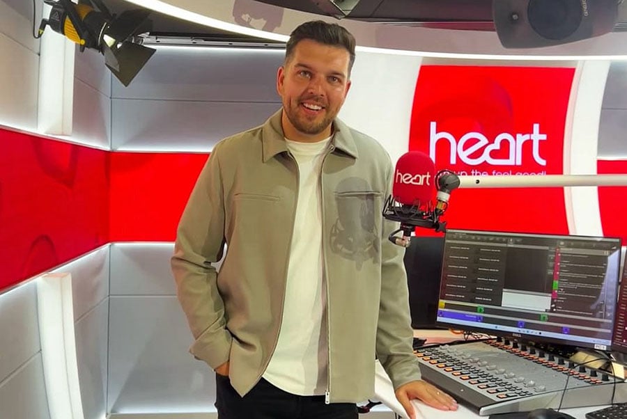 Johnny Meah in the Heart Radio studio