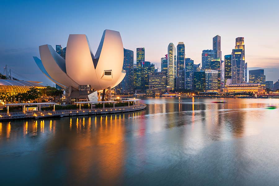 Singapore skyline at dusk