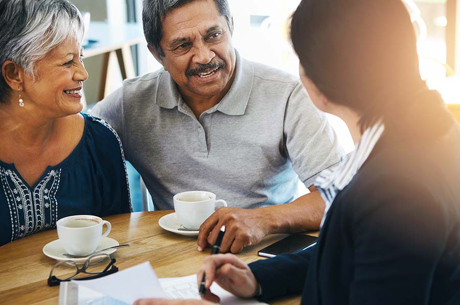 A couple receiving financial advice