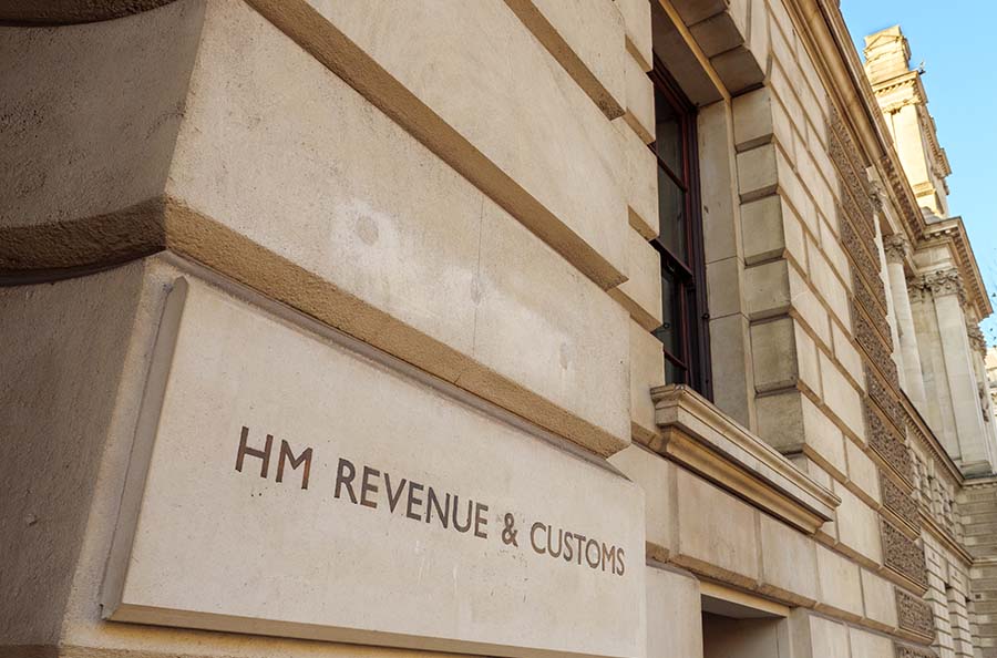 An exterior sign on the HMRC building