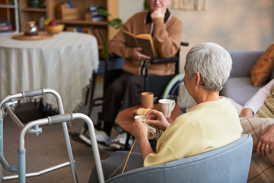 Elderly residents in a care home