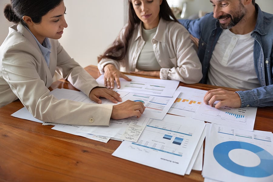 A couple receive financial advice