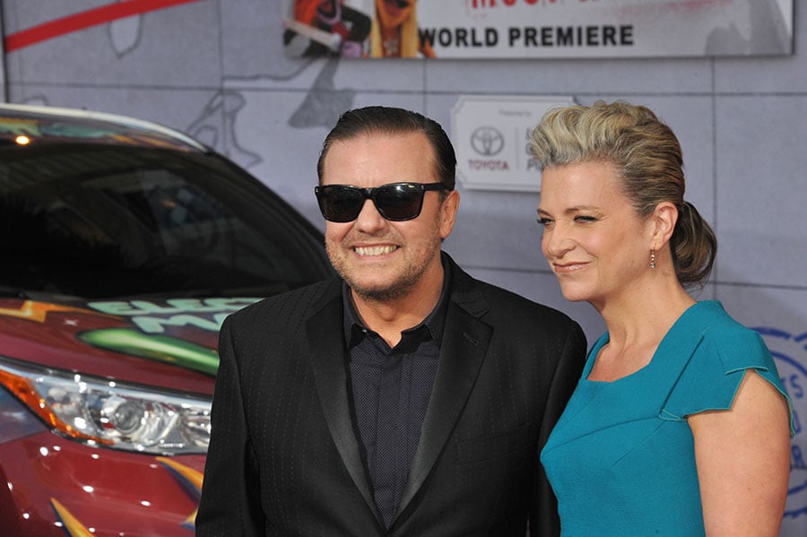 Ricky Gervais and Jane Fallon pictured in 2014